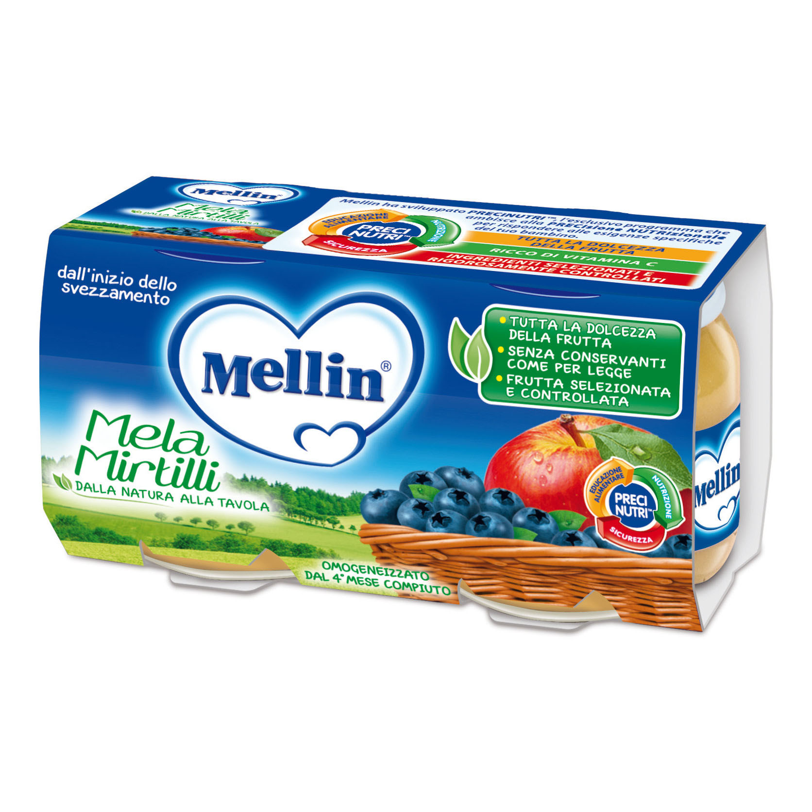 Omogeneizzato Mela Mirtilli Mellin