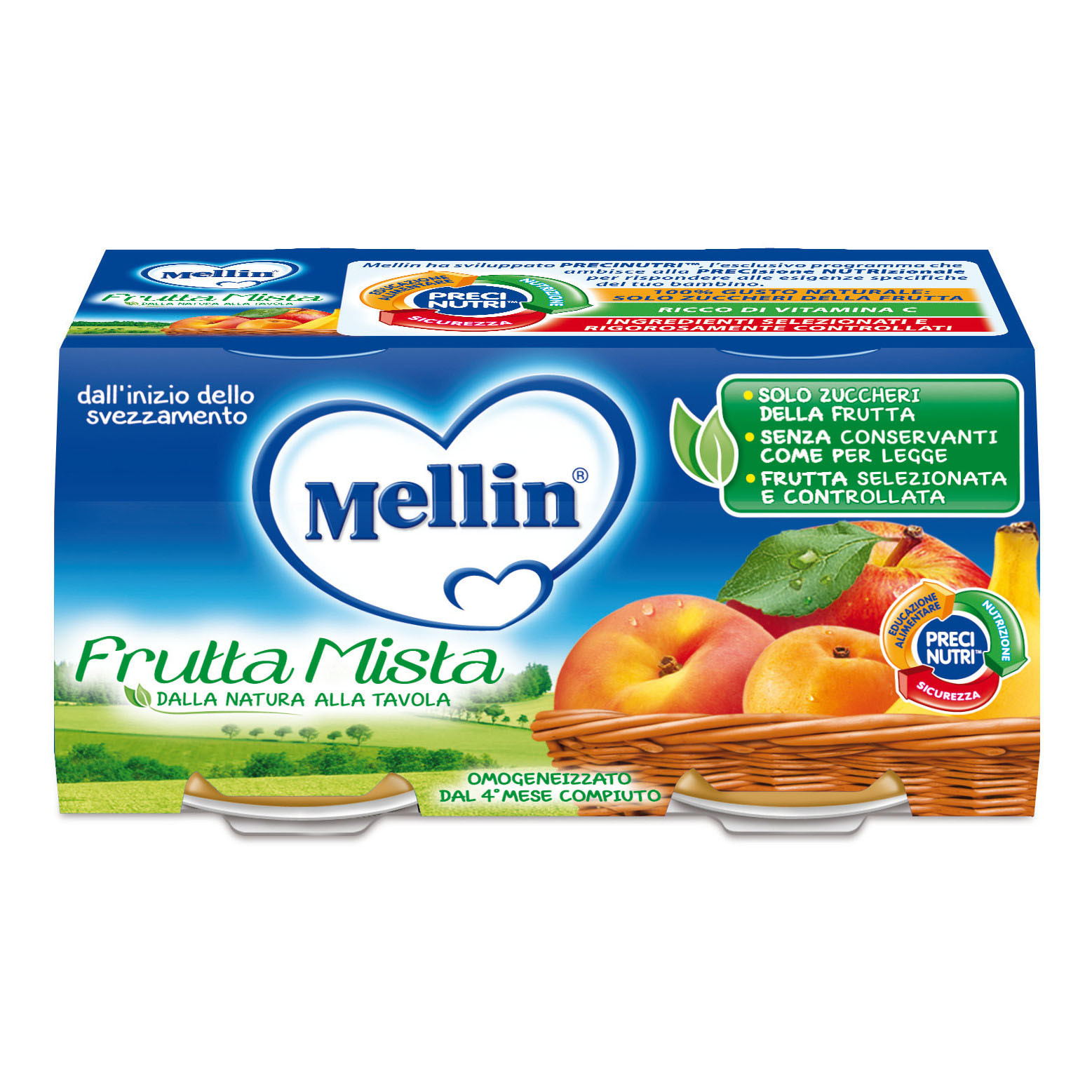 Omogeneizzato Frutta Mista Mellin - 2 x 100 g