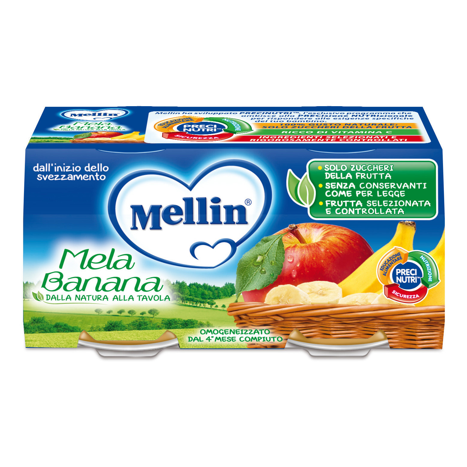 Omogeneizzato Mela Banana Mellin - 2 x 100 g
