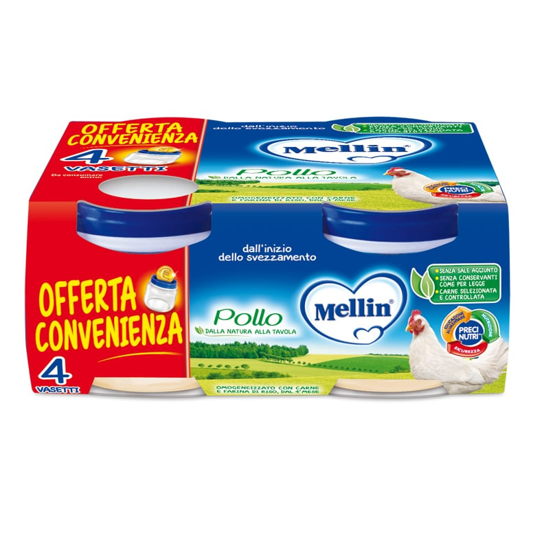 Omogeneizzato Pollo Mellin - 4 x 80 g