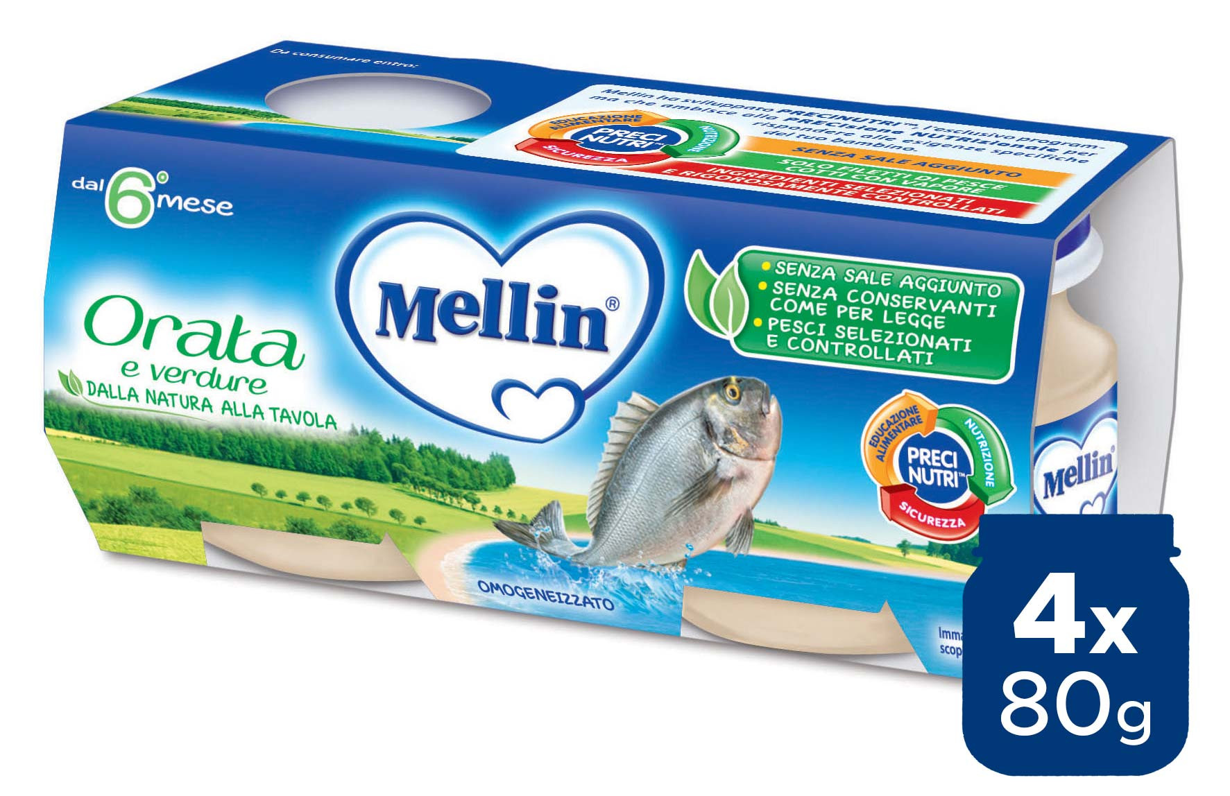 Omogeneizzato Orata Mellin - 4 x 80 g