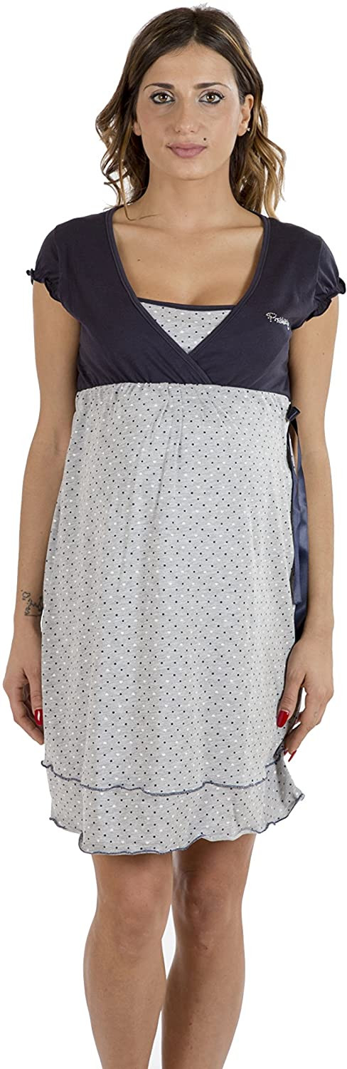 Chemise de Nuit Bicolore avec Noeud T3