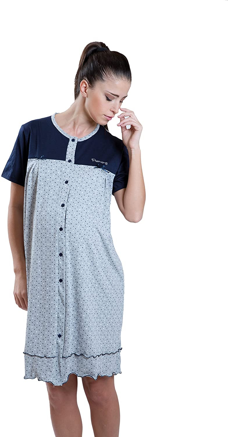 Camicia da Notte Bicolore Aperta Avanti - T3