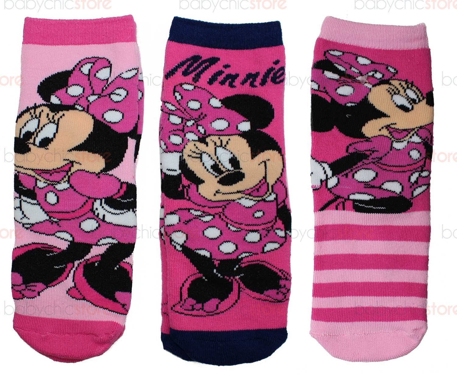 3 Paires Chaussettes antidérapantes Minnie
