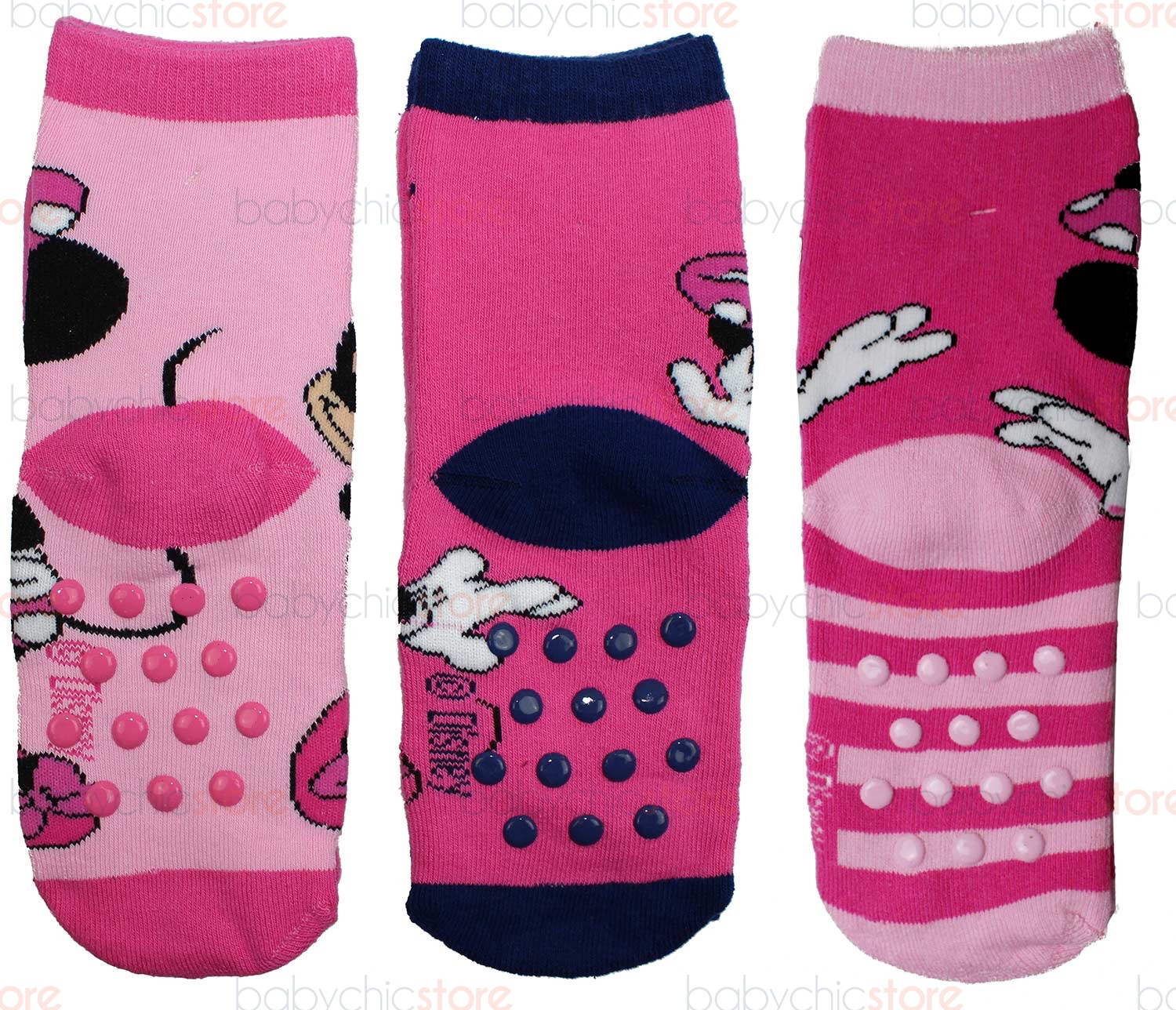3 Paires Chaussettes antidérapantes Minnie