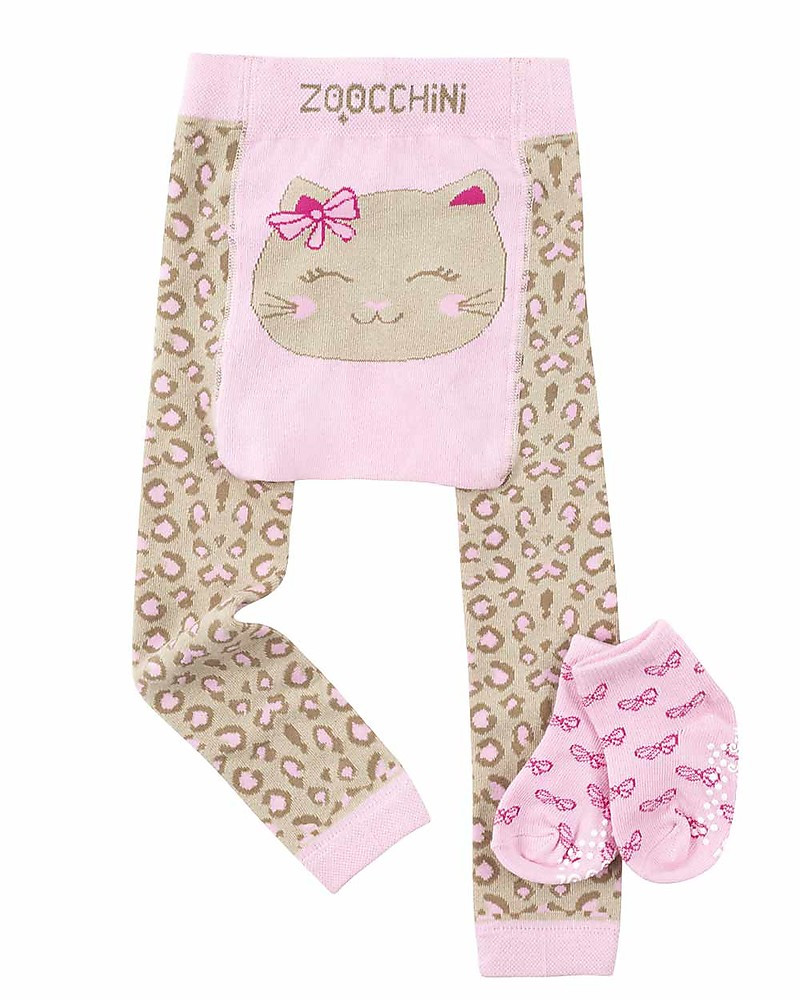 Set Leggings e Calzini Antiscivolo - Gattina 6-12 Mesi