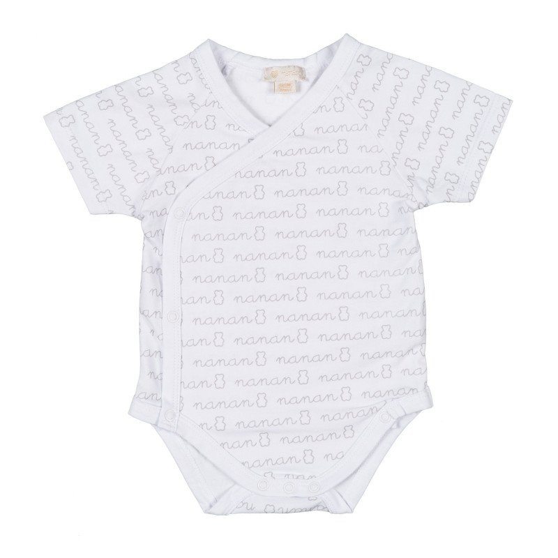 Nanan Weißer Kurzarm-Bodysuit 0–1 Monat