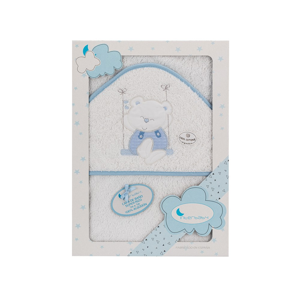 Peignoir Bébé Swing - Blanc/Bleu Clair