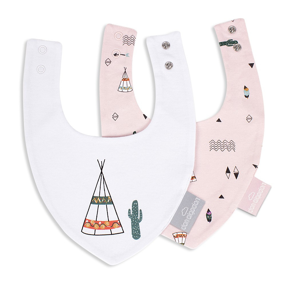 Set 2 Bavaglini Dakota Chiusura a Clip - Rosa