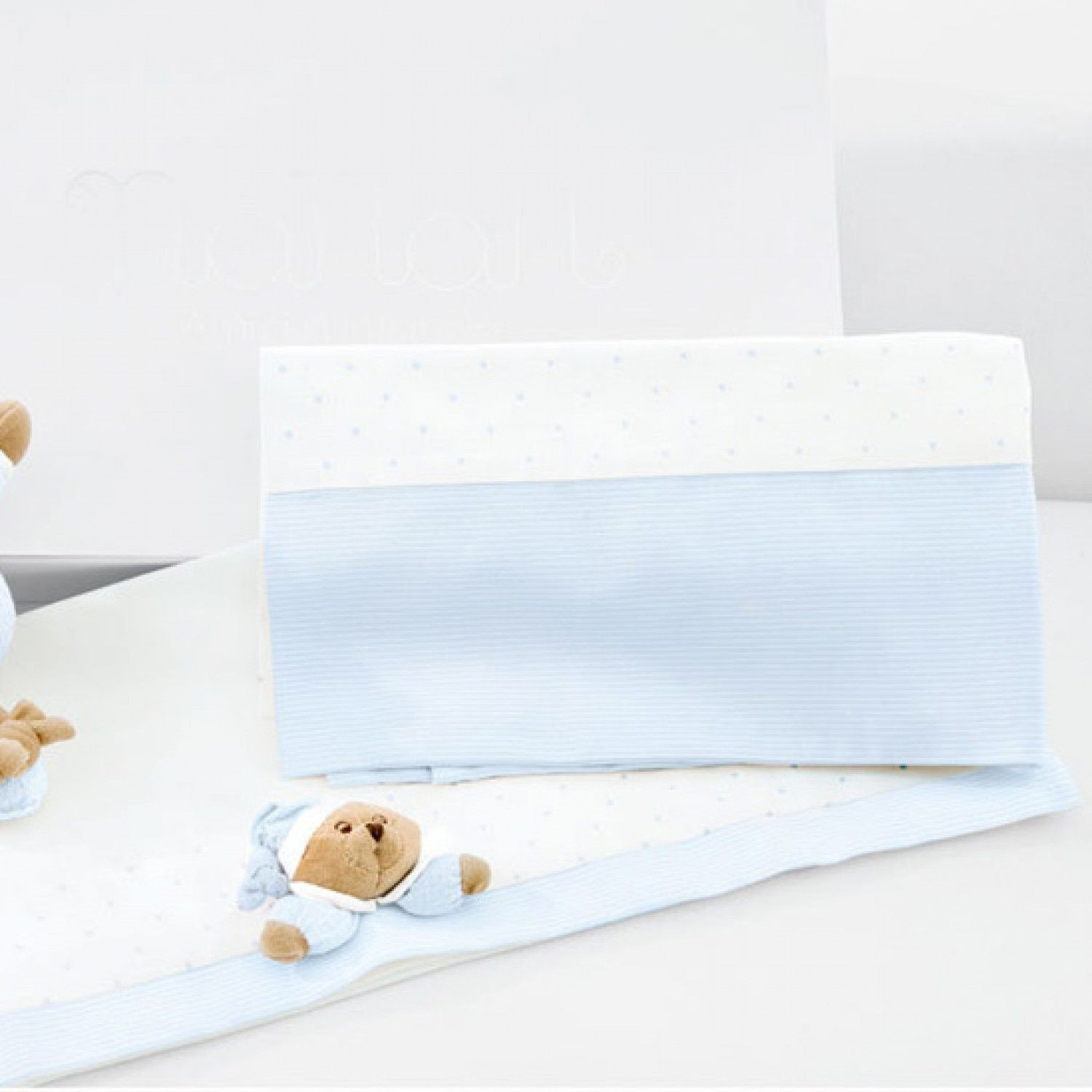 Nanan Set Draps pour Lit bébé Puccio Bleu