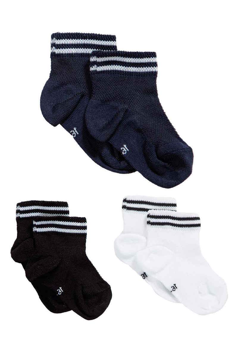 3 Paar gestreifte Lurex-Socken - 23-26