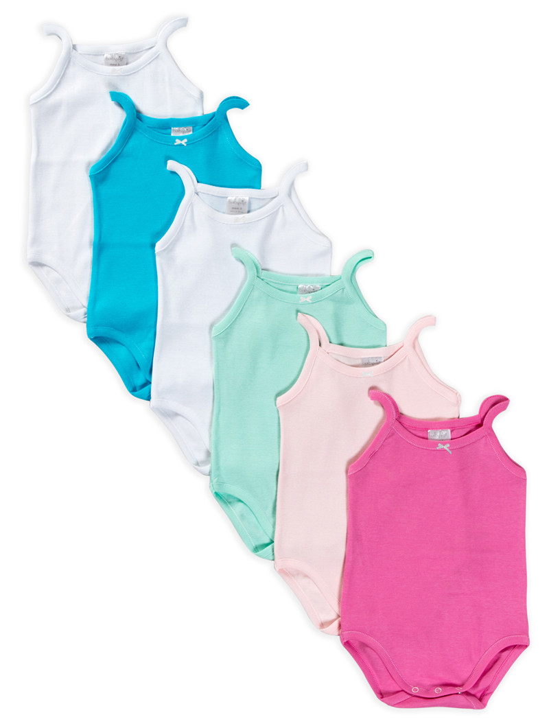 Set 6 Body Neonato con Spalla Stretta - 0 Mesi