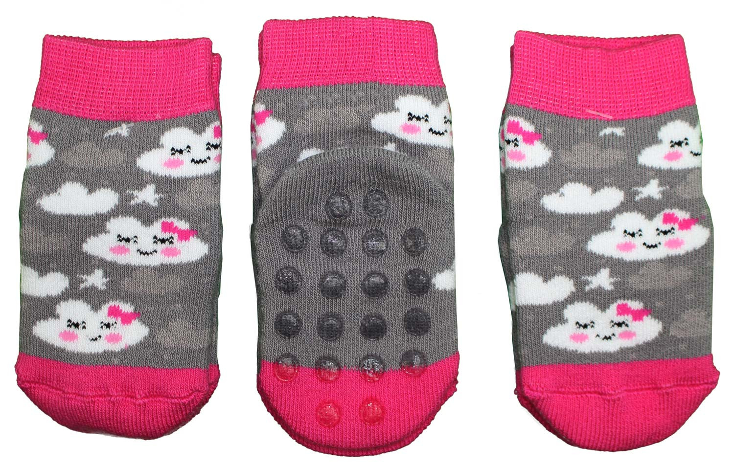 3 Paar Anti-Rutsch-Socken - Cloud