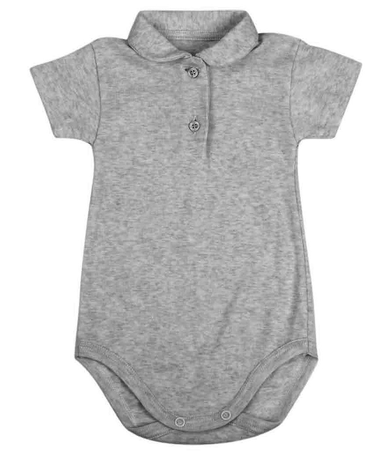 Grauer Polo-Babybody - 12 Monate
