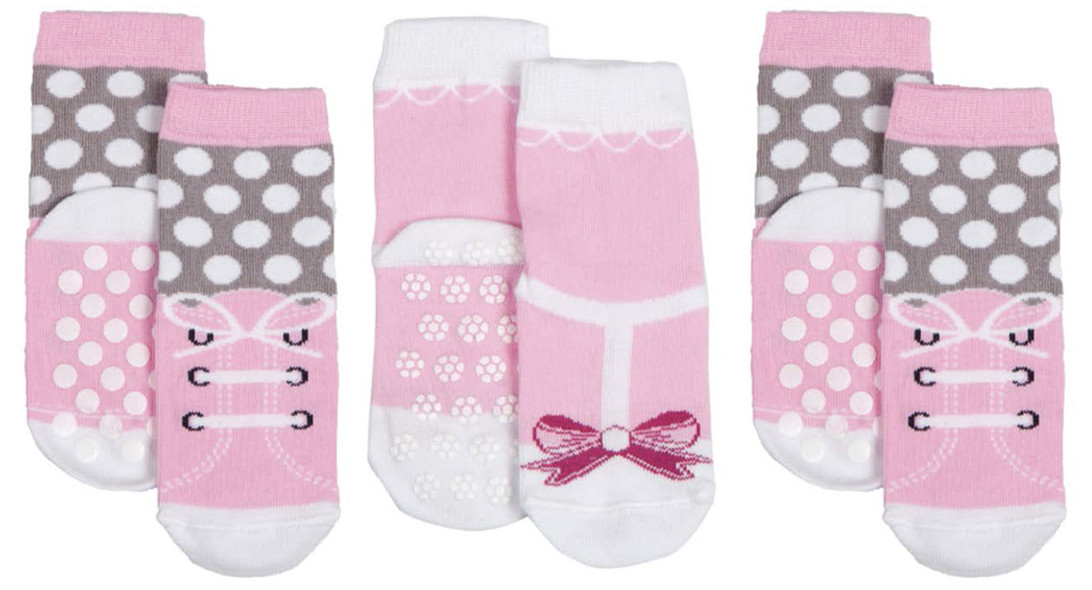 3 Pares De Calcetines Antideslizantes Scarpina Rosa - 16|19