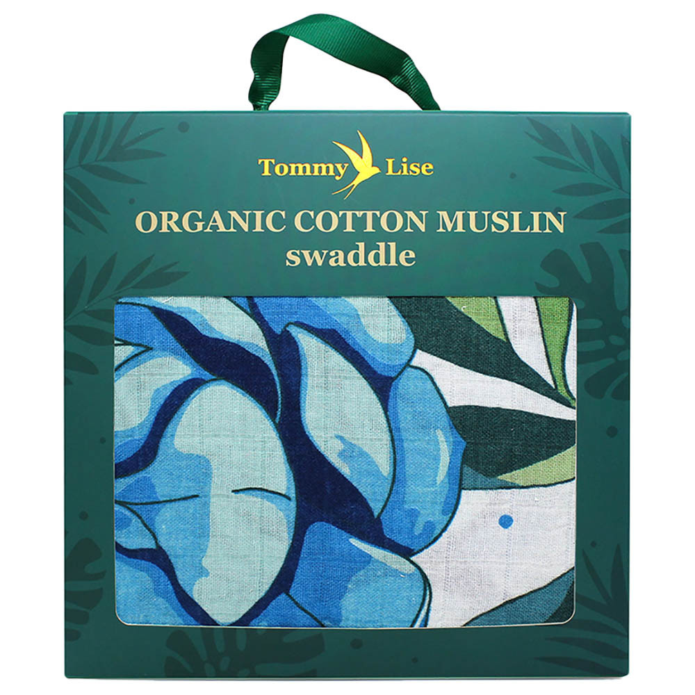 Tommy Lise - Mussola in Cotone Biologico Azure Blossom