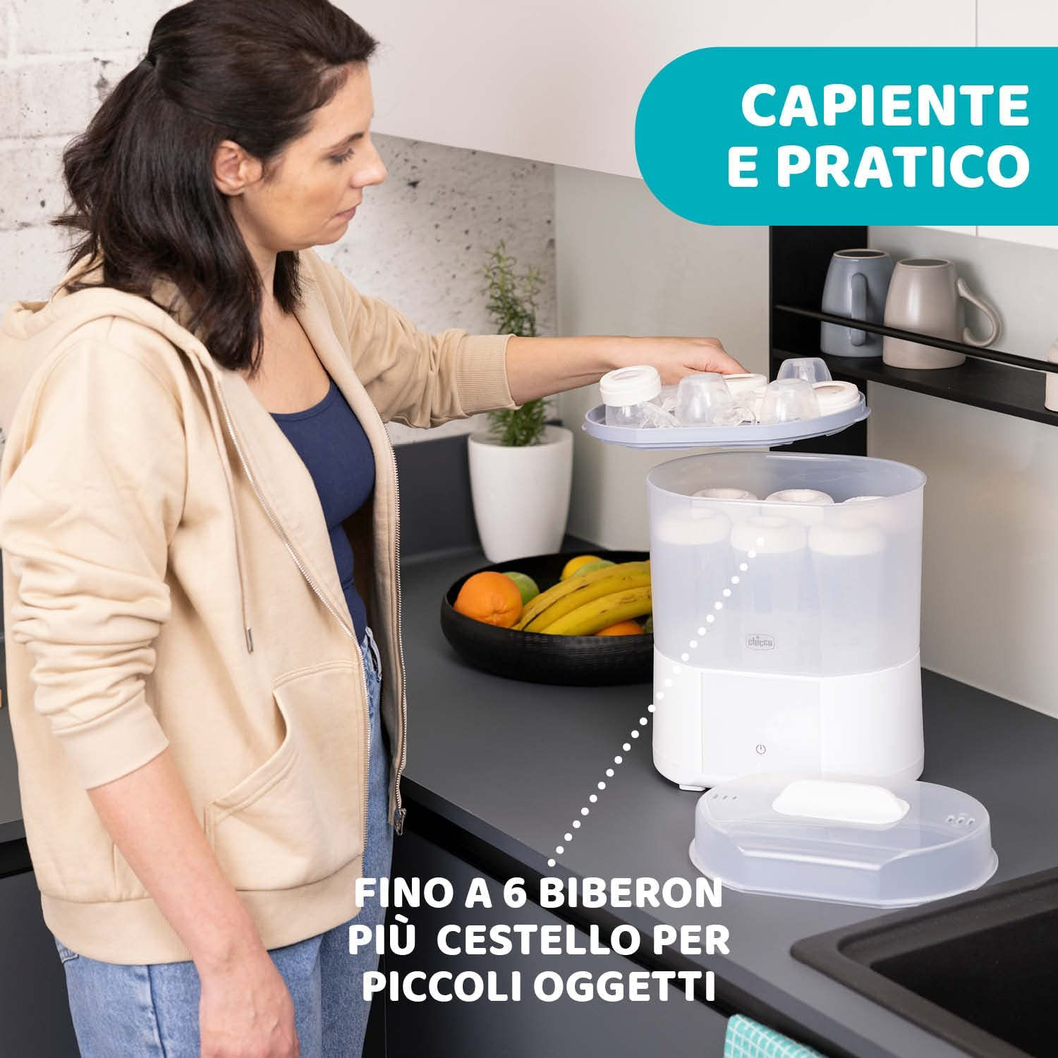 Chicco - Sterilizzatore con Asciugatura + 4 Filtri di Ricambio