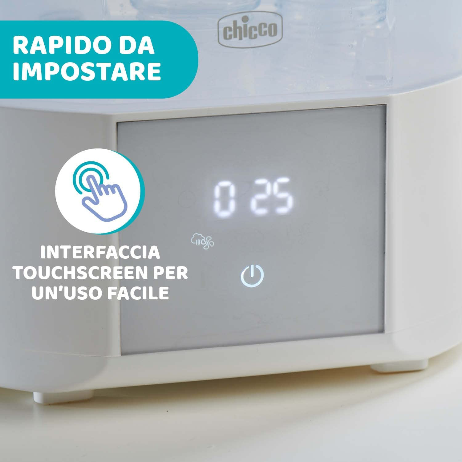 Chicco - Sterilizzatore con Asciugatura + 4 Filtri di Ricambio
